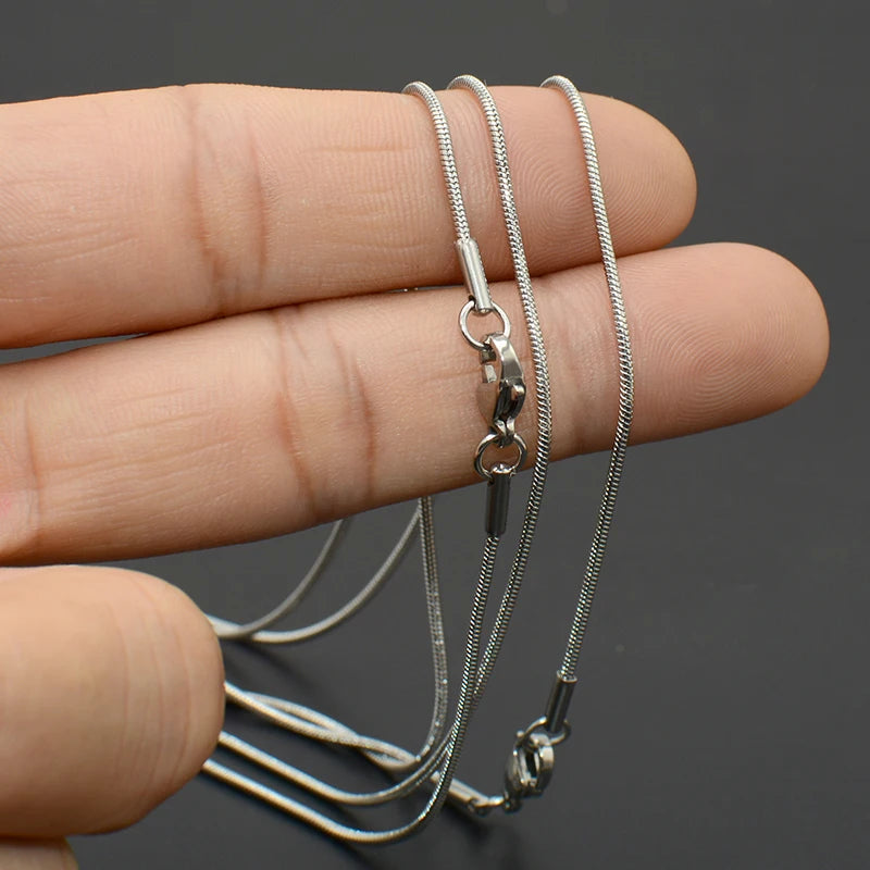 20 Pieces x Stainless Steel Snake Chain Necklace Gold Color Wholesale Snake Necklace for Women Men Jewelry Making