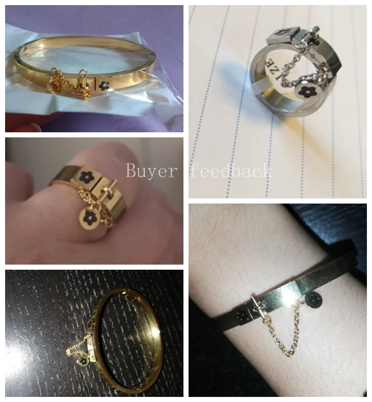 Luxury Gold Color Staiess Steel Lucky Flower Cuff Bangles Women Girls Wedding Party Charm Bangles Jewelry Gift