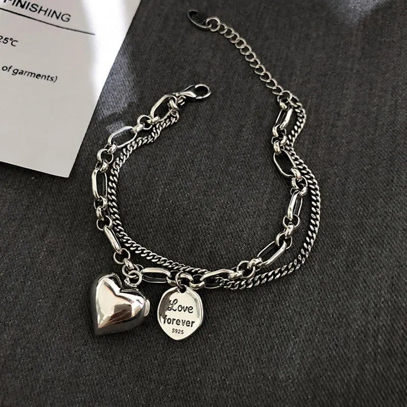 925 Sterling Silver Charms Bracelets For Women Fashion Retro Bracelet Valentine's Day Present Charm Bracelet