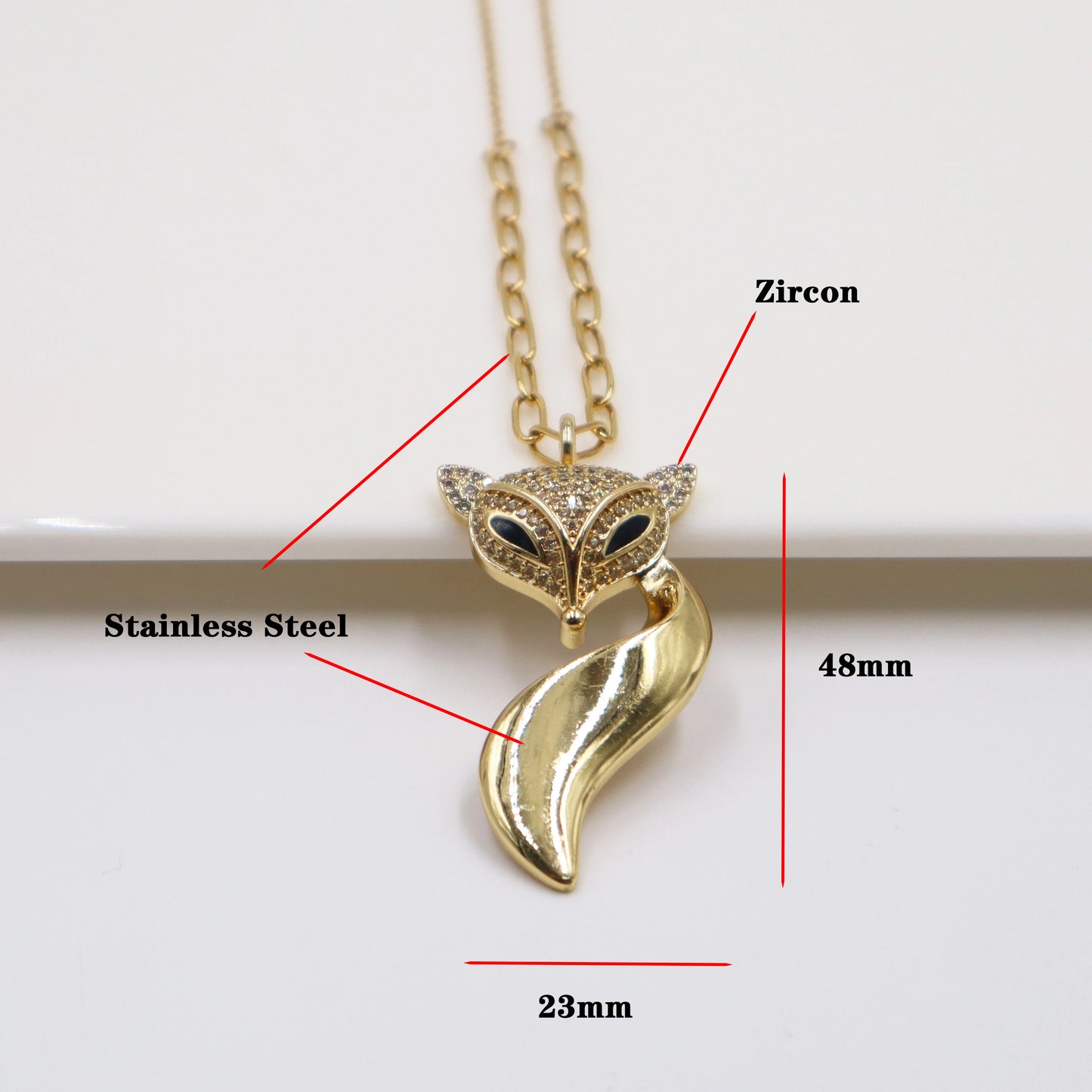 New Design Stainless Steel Fox Pendant Necklace Personalized Animal Pendant Suitable For Men Women Party Birthday Jewelry Gift