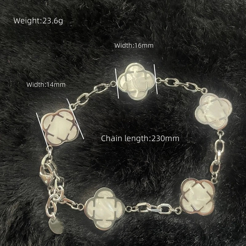 Stylish Petal Chan Bracelets for Men Boys,Waterproof Natural Shell Chain Links Wristband,Birthday Gift