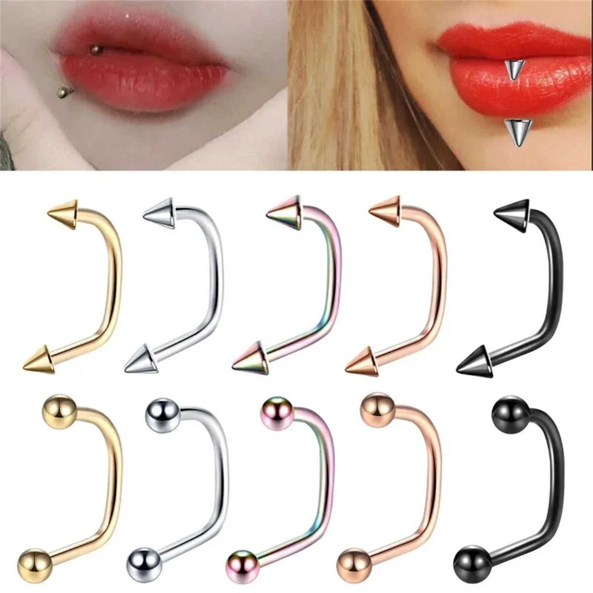 2Pcs 316L Stainless Steel Fashionable New Bestsellers Nose Lip Ring,Clip Nose Cuffs Hoop Septum Rings Conch Earring Body Jewelry