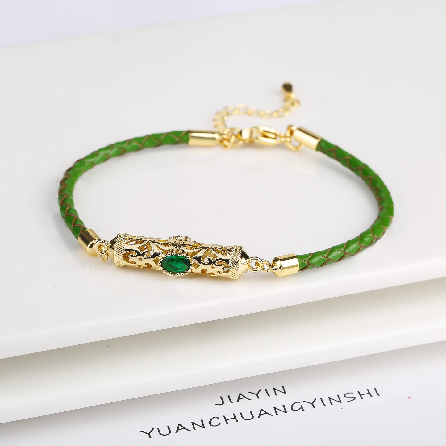 4 Color Fashion Crystal Dragon Column Leather Braided Adjustable Bracelet Classic for Woman Birthday Wrist Jewelry Couple Gift