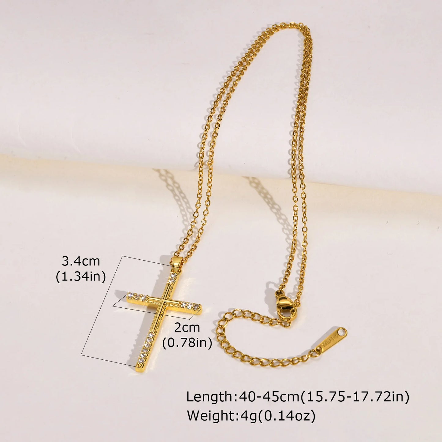 Vnox Christian Religion Necklaces For Women Men,Stainless Steel Chain Cross Pendant Charm Necklace,Classic Gold Plated Jewelry