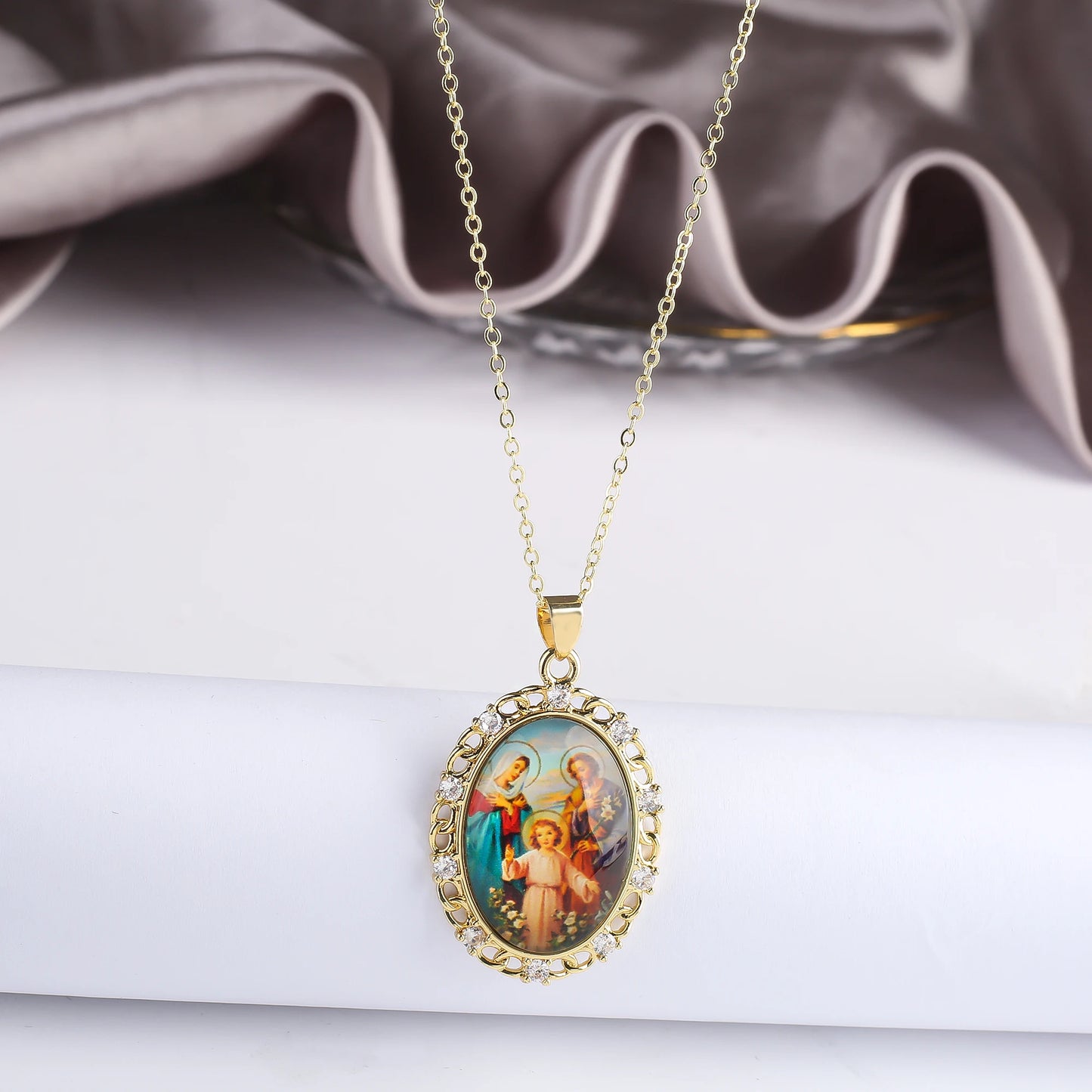 9 Style Fashion Virgin Mary St. Jude Pendant Necklace Classic for Religious Figures Jewelry Choker Chain Daily Wear Party Gift
