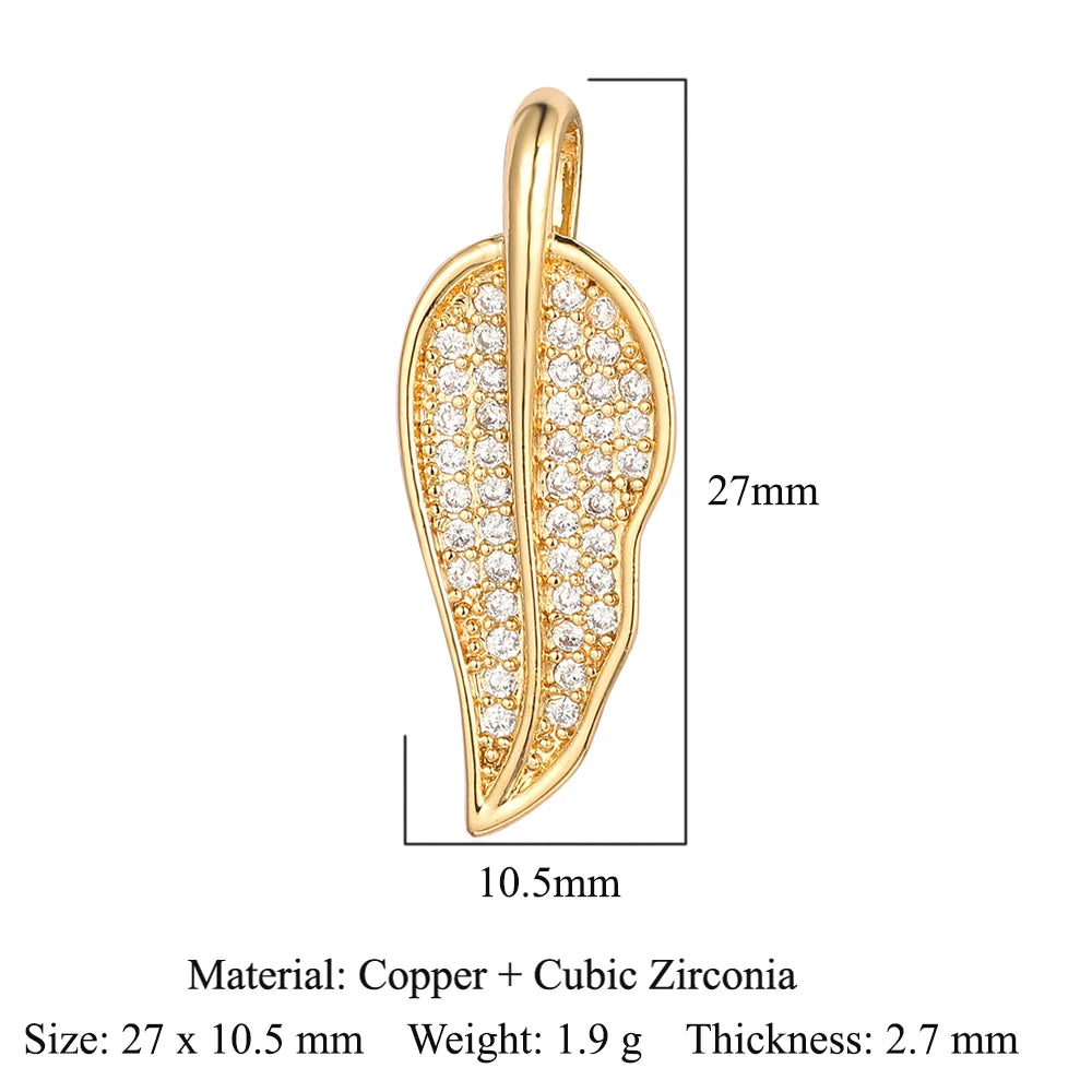 3pcs/Lot Cross Sunflower Cubic Zirconia Pendant Life Tree Maple Leaf Grape Cherry Brass CZ Charms DIY Jewelry Necklace Pendants
