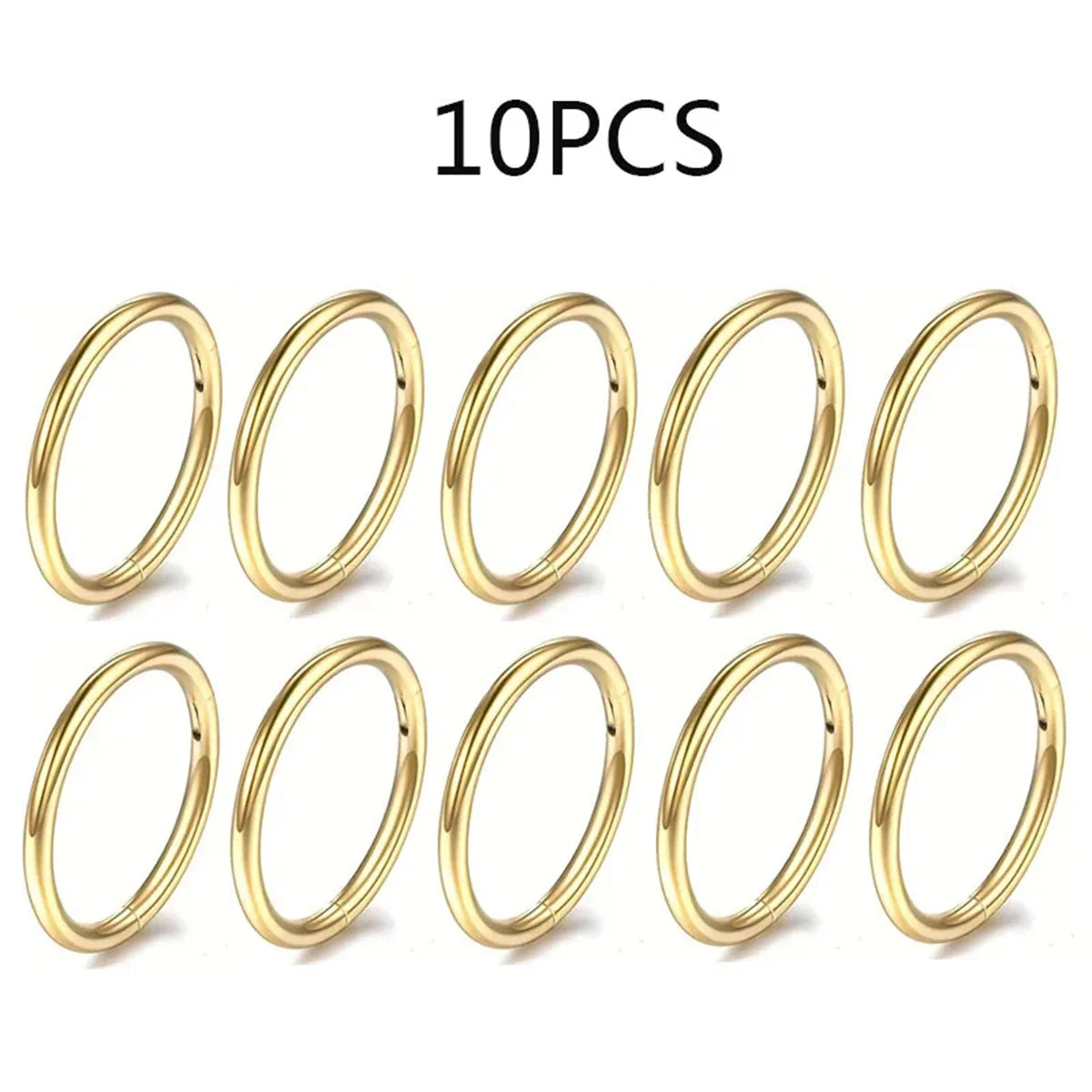 5/10Pcs 16G Stainless Steel Hinged Nose Rings Hoop Septum Clicker Tragus Helix Cartilage Daith Rook Earring Piercing Jewelry