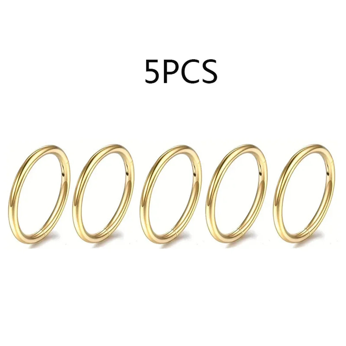 5/10Pcs 16G Stainless Steel Hinged Nose Rings Hoop Septum Clicker Tragus Helix Cartilage Daith Rook Earring Piercing Jewelry