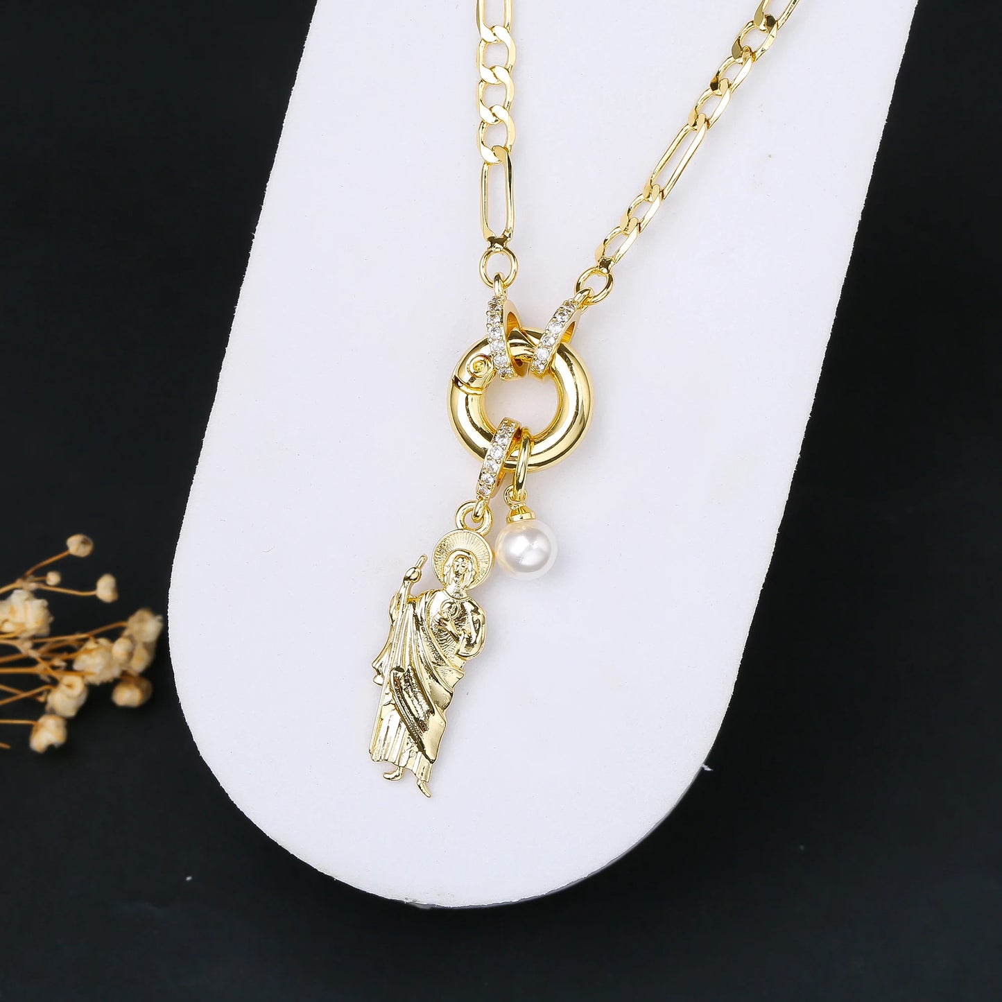 New Creative Religious St. Jude Zirconia Women's Necklace 3:1 Chain Choker Fashion for Woman Casual Trend Jewelry Party Gift