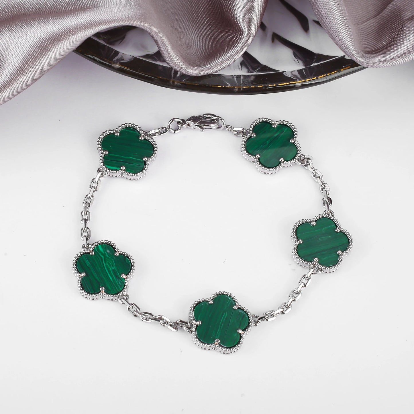Simple 15mm Natural Shell Stone Five-Leaf Flower Set Bracelet Necklace Classic Flower Woman Jewelry Sets For Party Daily Wear