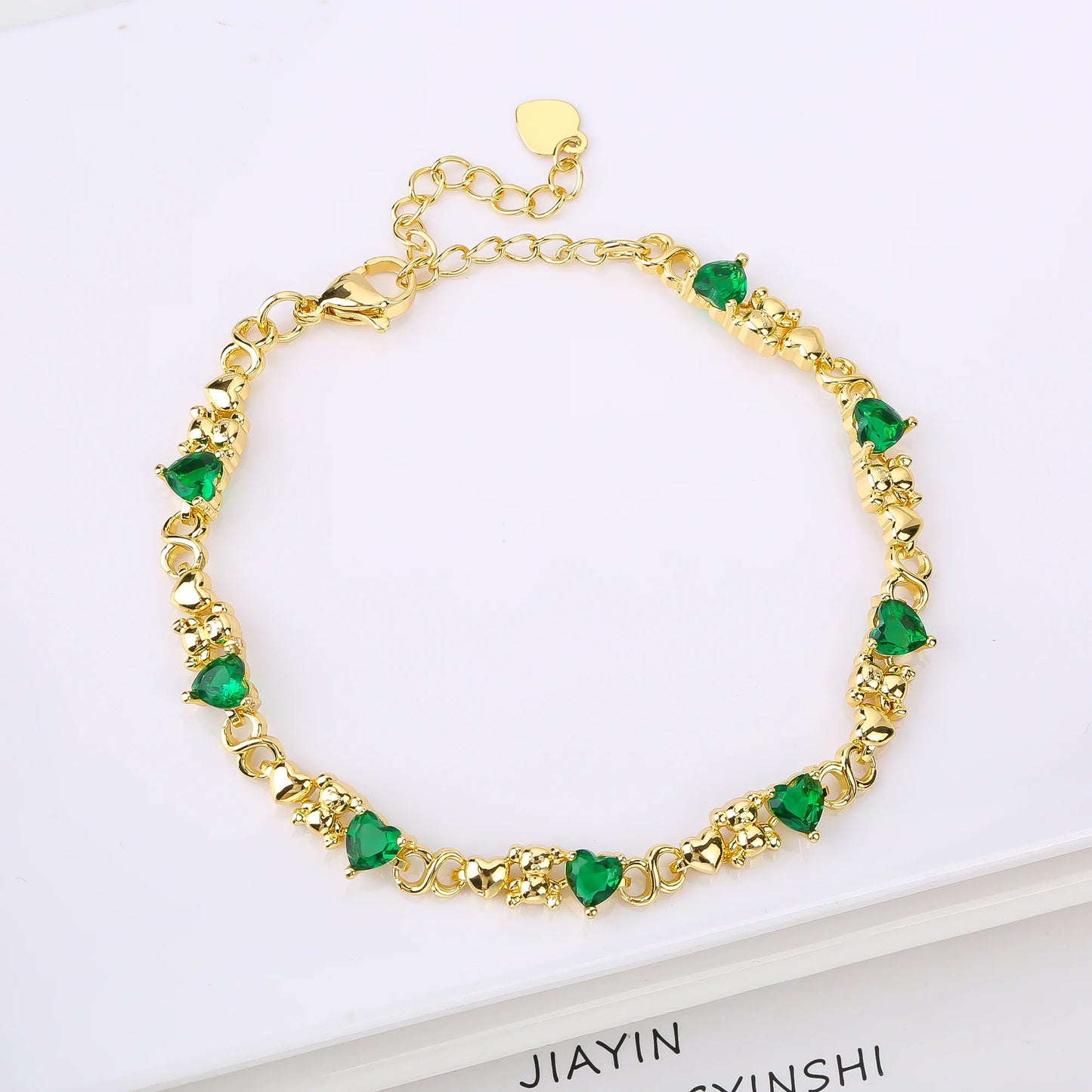 Gold-plated Heart Shape Crystal Cute Animal Bear Adjustable Bracelet Luxury for Women Girls New Fashion Party Jewelry Fine Gift