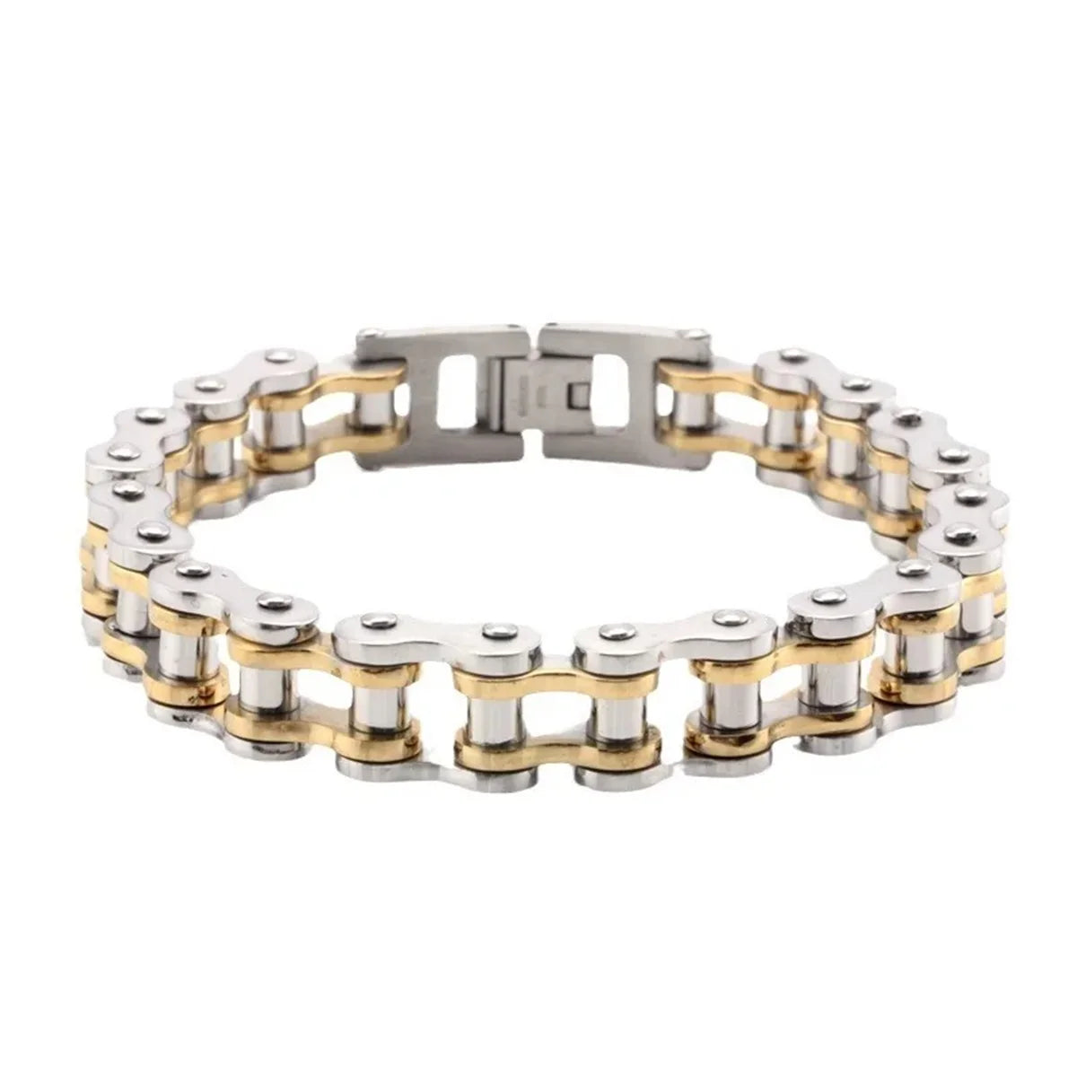 1pc New Cool Punk Motorcycle Bracelet for Men Women, Stylish Vintage Stainless Steel Versatile Buckle Bracelet