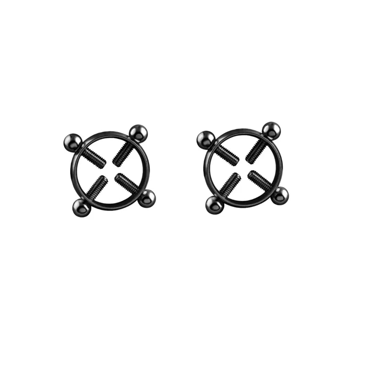 1Pair Fashion Stainless Steel Adjustable Nipple Ring For Women, Various Colors Clip On Nipple Rings Fake Nipple Piercing Jewelry