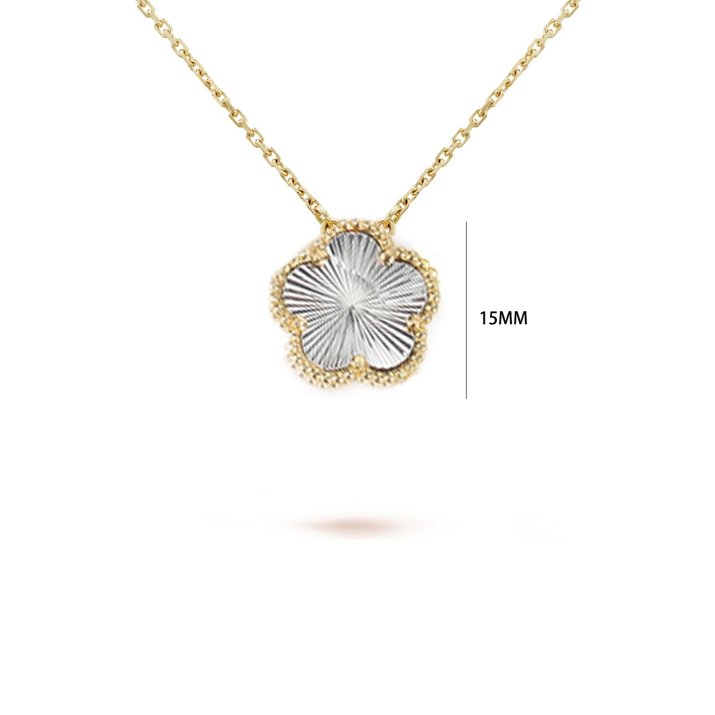 Simple 15mm Natural Shell Stone Five-Leaf Flower Set Bracelet Necklace Classic Flower Woman Jewelry Sets For Party Daily Wear