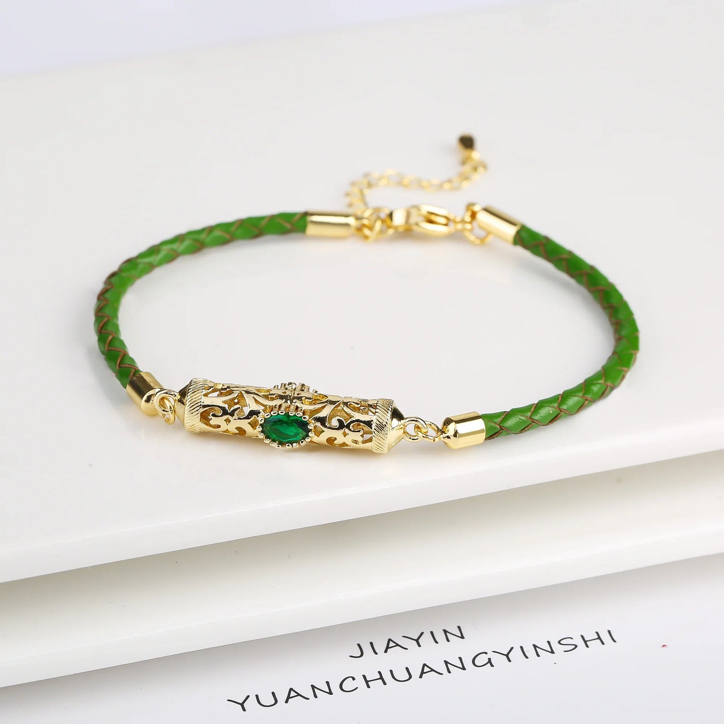 4 Color Fashion Crystal Dragon Column Leather Braided Adjustable Bracelet Classic for Woman Birthday Wrist Jewelry Couple Gift