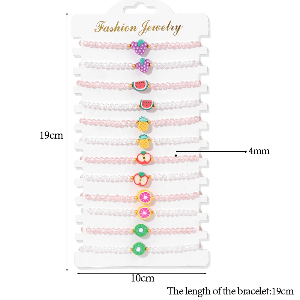 Wholesale 12Pcs/Set Colorful Natural Stone Bracelets Adjustable Rope Braided Bracelet Handmade Bohemia Bracelets with Cards
