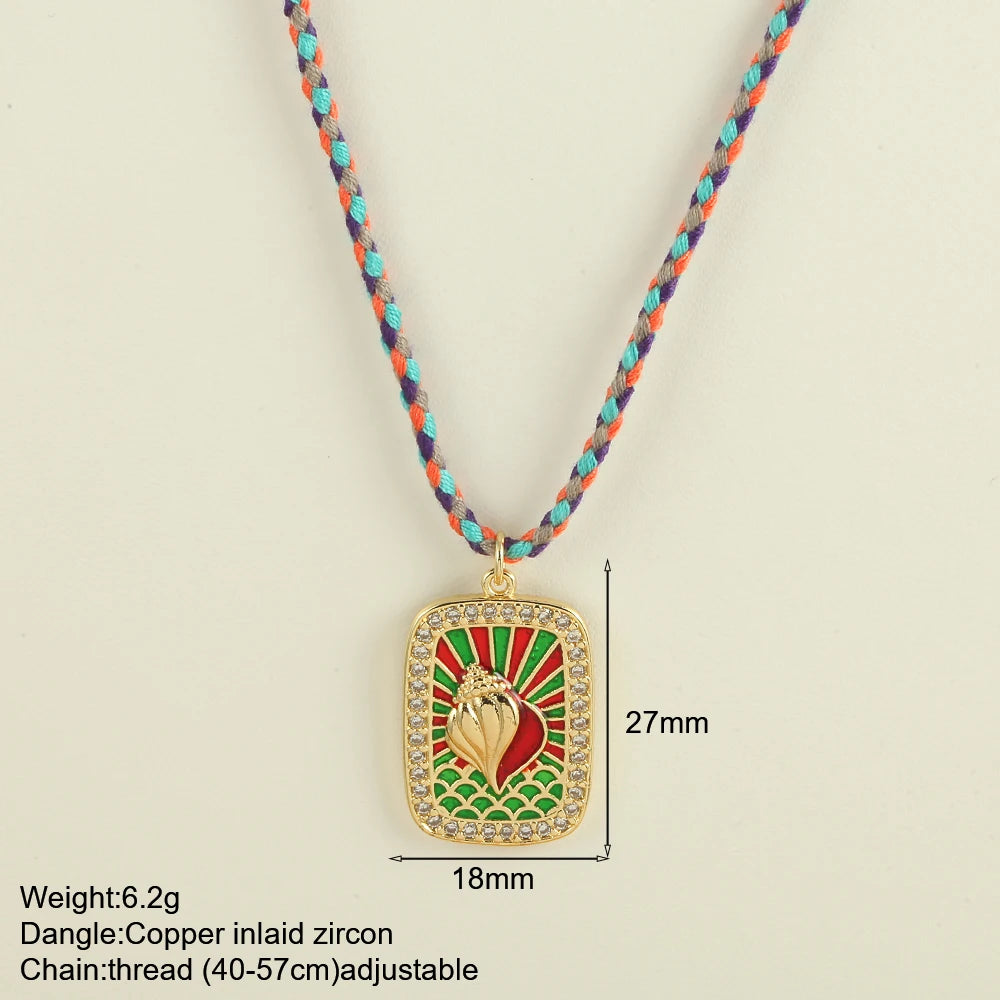Bohemian POP Art Heart Necklace For Women Gothic Evil Blue Eye Collars Handwoven Wool Chain Choker Tarot Card Summer Jewelry