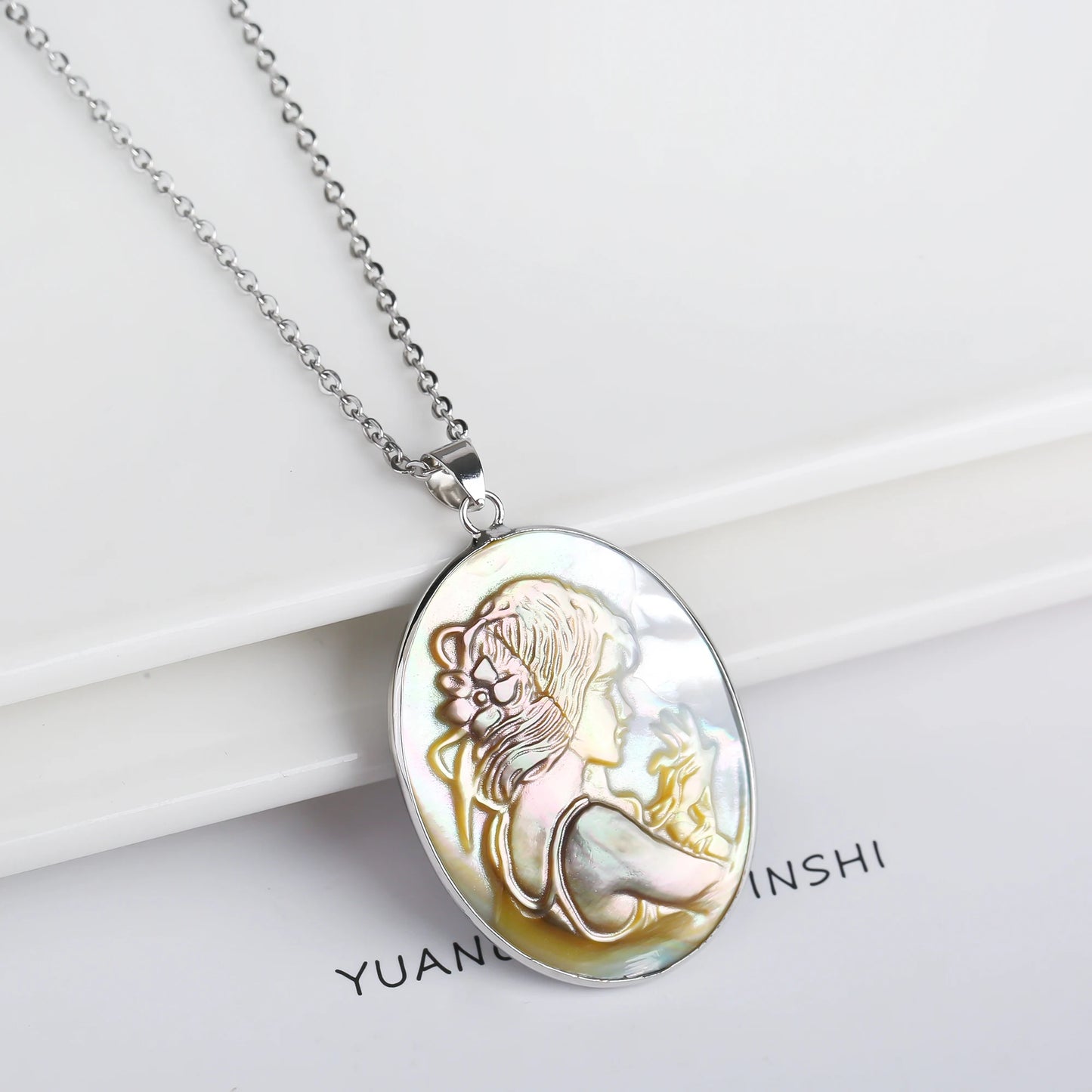 High Quality Oval Natural Seashell Mother Head Pearl Tree Of Life Pendant For Women Copper Choker Necklace Creative Jewelry Gift