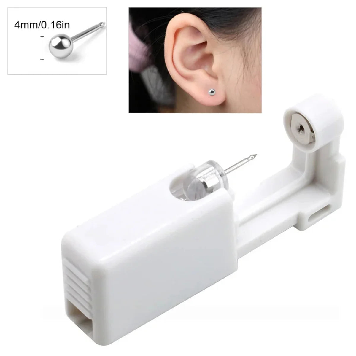 1pc Disposable Sterile Ear Piercing Kit, Cartilage Tragus Helix Piercing Gun No Pain Piercer Tool Machine Set Stud Jewelry