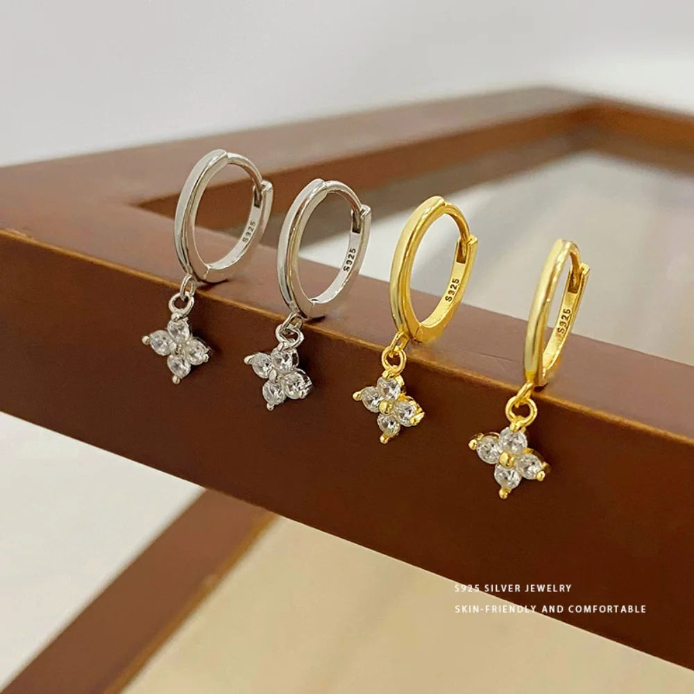 925 Sterling Silver leaf Earrings For Women Trendy Earring Jewelry Prevent Allergy Party Accessories Gift