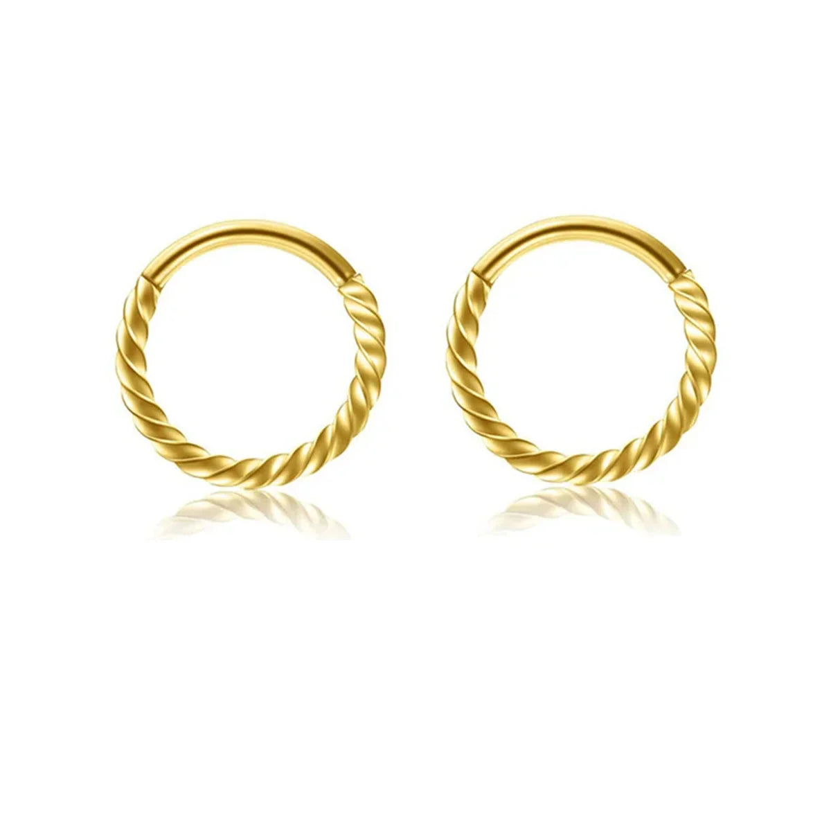 2pcs 316L Stainless Steel Twist Hinged Septum Nose Rings Hoops,Septum Clicker Cartilage Tragus Helix Ear Piercing jewelry