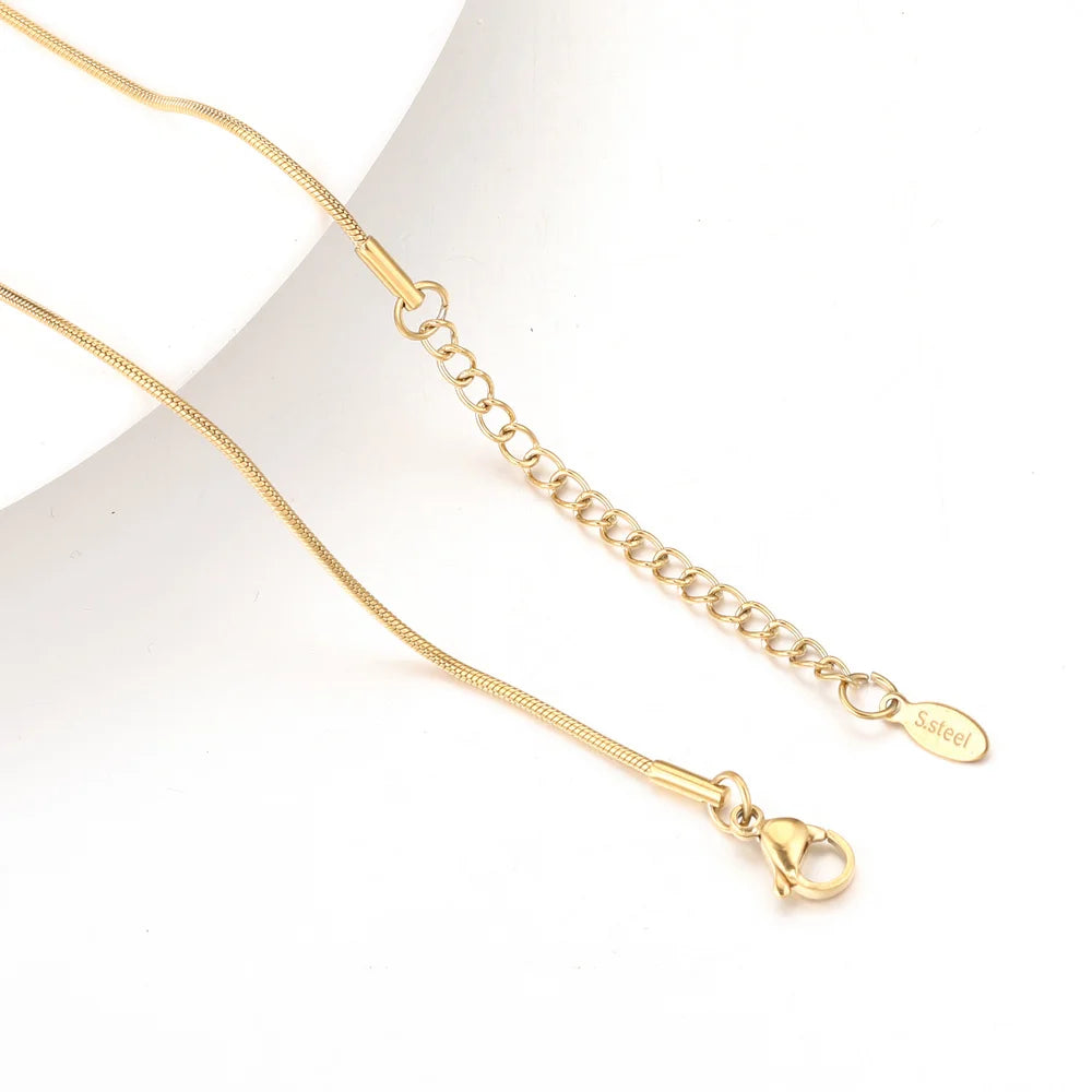 5pcs Wholesale 0.9/1.2/1.5mm Plated 18K Gold Snake Round Chain Necklace for Men Women Silver Necklaces Fashion DIY Jewelry