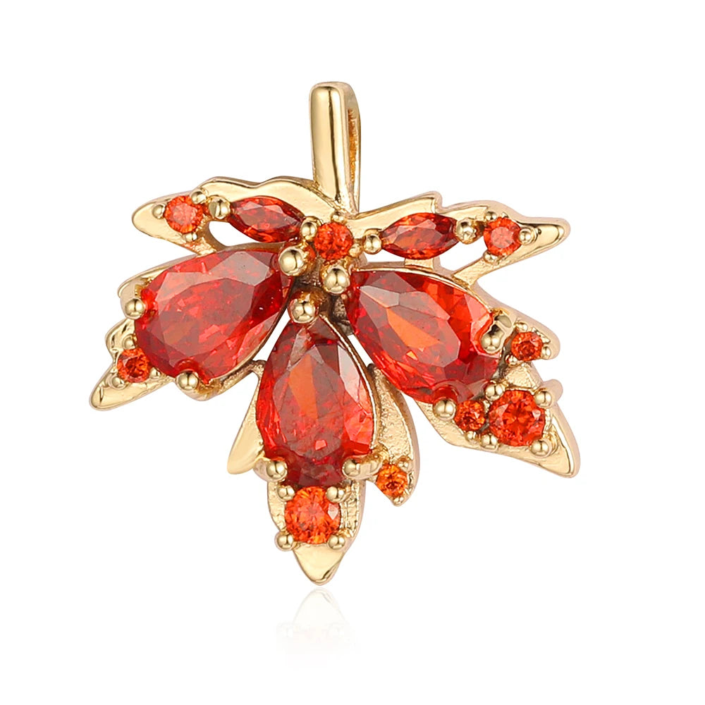 3pcs/Lot Cross Sunflower Cubic Zirconia Pendant Life Tree Maple Leaf Grape Cherry Brass CZ Charms DIY Jewelry Necklace Pendants