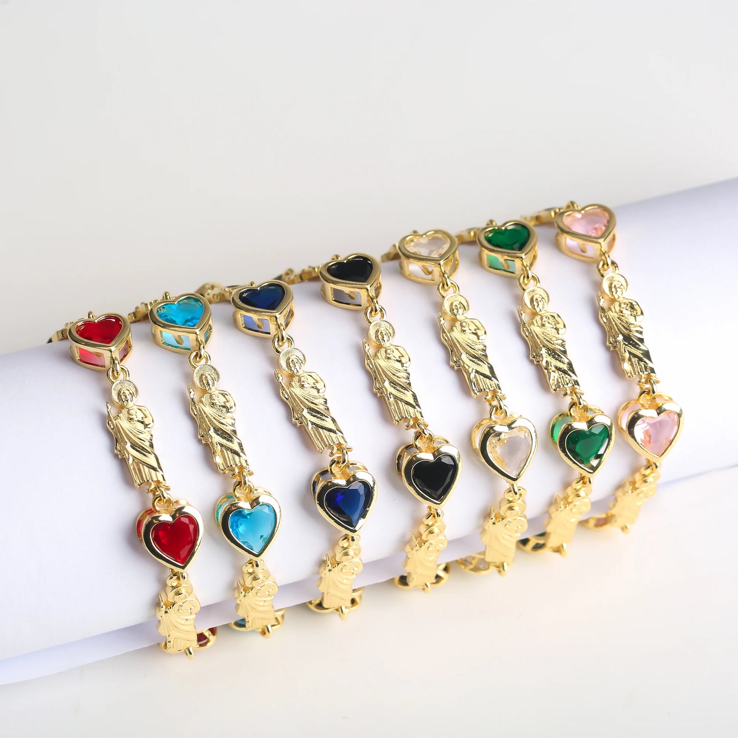 High Quality St. Jude Bracelet Copper Drip Oil Madonna Bracelet For Woman Man Party Birthday Daily Wear Religious Jewelry Gift
