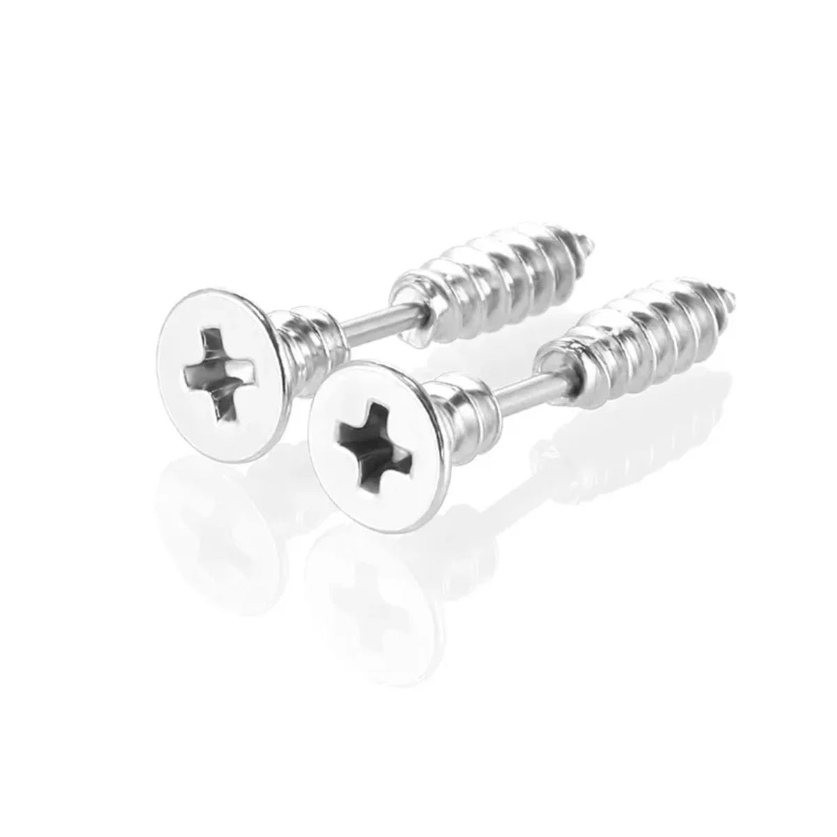 2pcs Fashion Punk 316L Stainless Steel Nail Screw Stud Earring for Women Men,Cartilage Tragus Helix Ear Piercings Jewelry