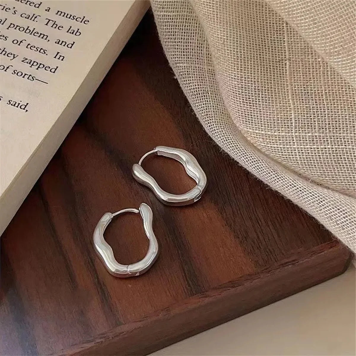 2Pcs Trendy Irregular Stainless Steel Geometric Earrings for Women,Temperament Personalized Daith Tragus Ear Piercing Jewelry