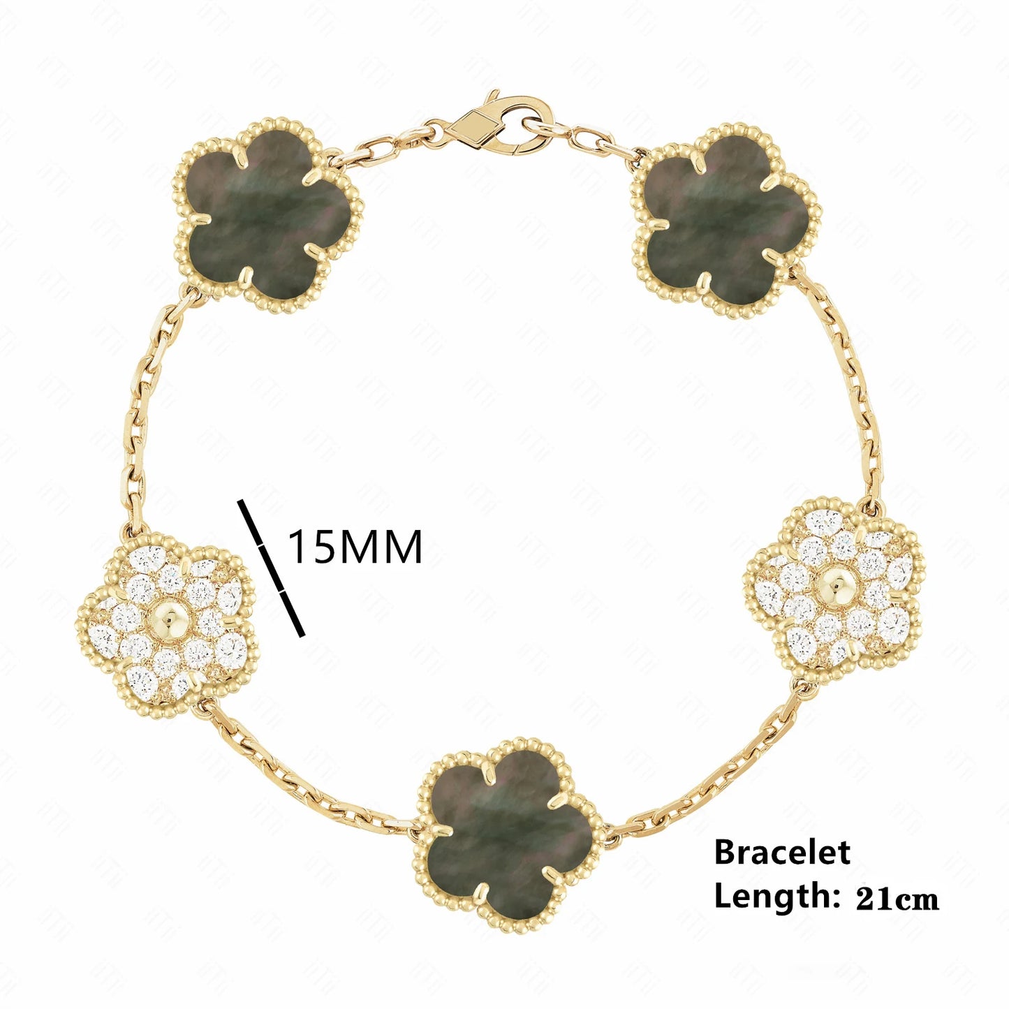 Simple 15mm Natural Shell Stone Five-Leaf Flower Set Bracelet Necklace Classic Flower Woman Jewelry Sets For Party Daily Wear