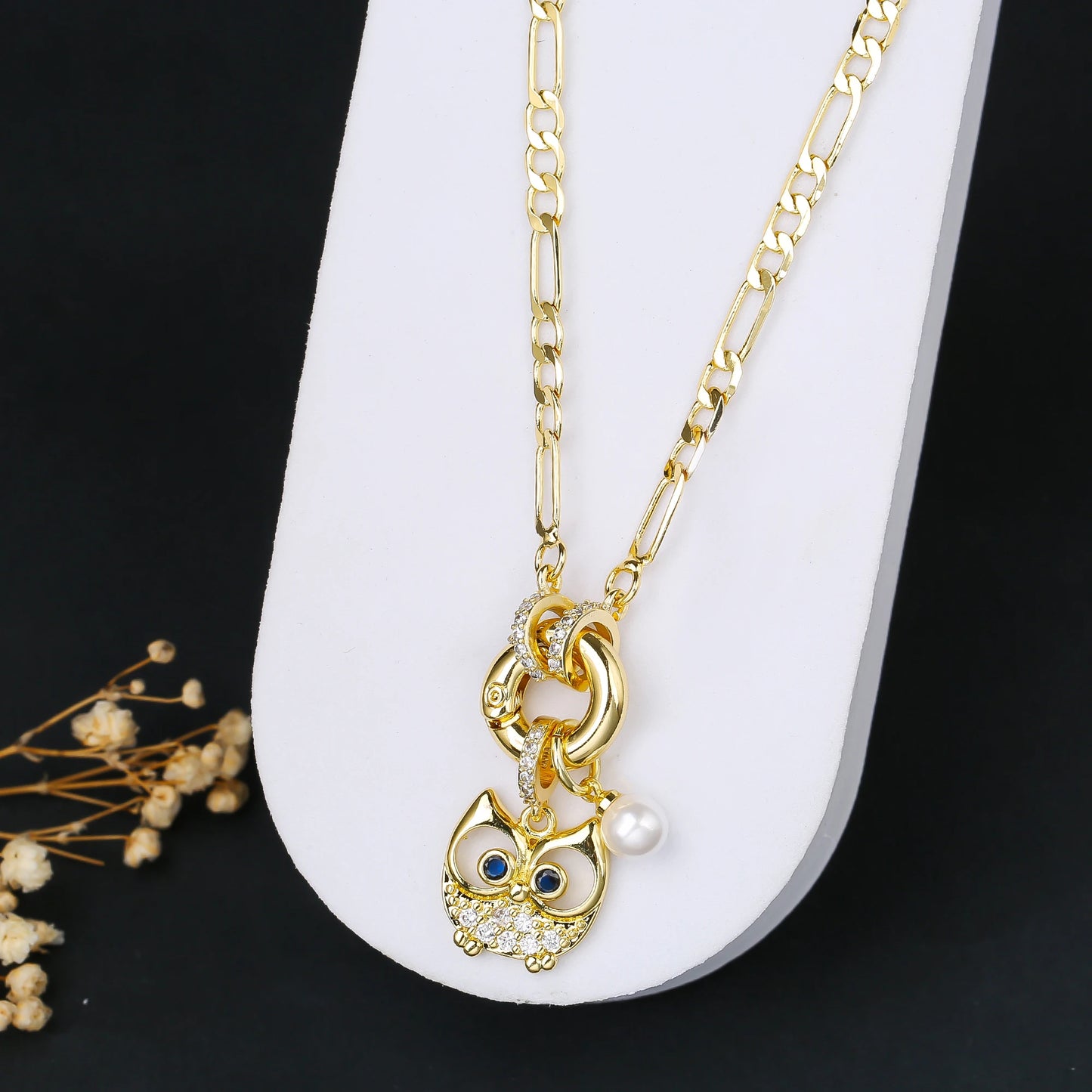 7 Style Shiny Cubic Zirconia Animal Bird Cat Pendant Necklace Personalized for Woman Party 3:1 Chain Jewelry Choker Daily Wear