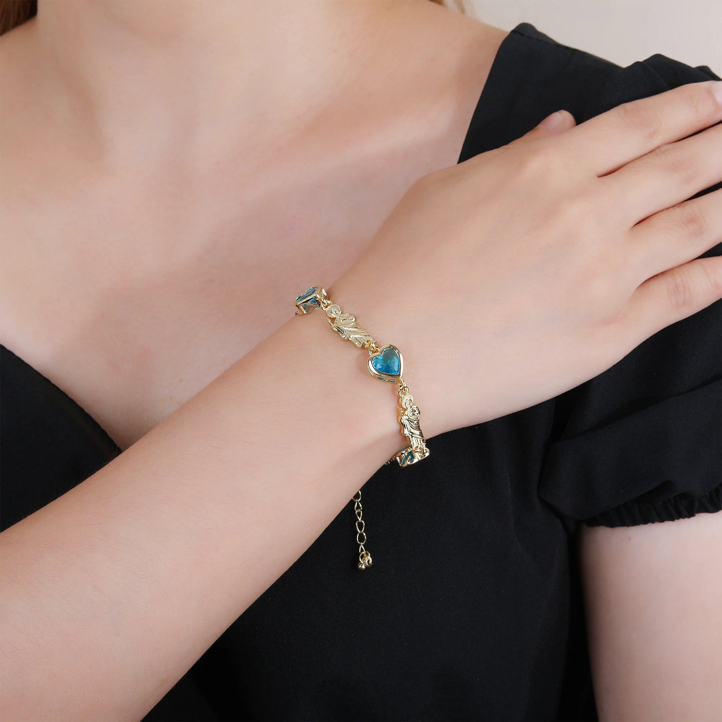 New Design Rosette Chain Virgin Mary Bracelet Fashion Woman Adjustable Bracelet Delicate Birthday Party Jewelry Gift Wholesale