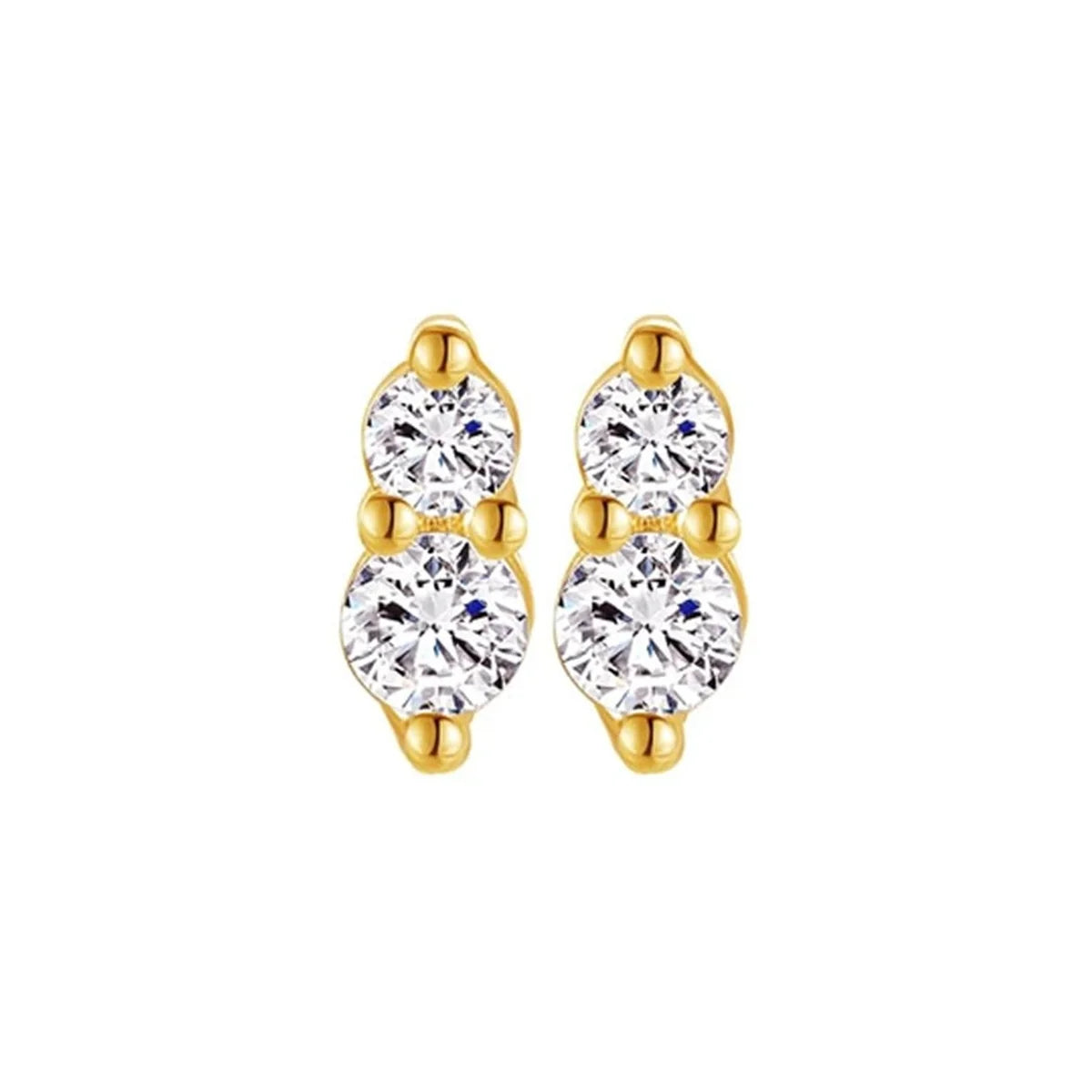 2/6Pcs 20G 18K Golden Plated Tiny Cubic Zerconia Opal Flat Back Stud Ear,Hypoallergenic Cartilage Tragus Helix Earring
