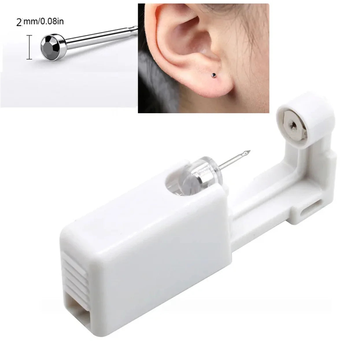 1pc Disposable Sterile Ear Piercing Kit, Cartilage Tragus Helix Piercing Gun No Pain Piercer Tool Machine Set Stud Jewelry
