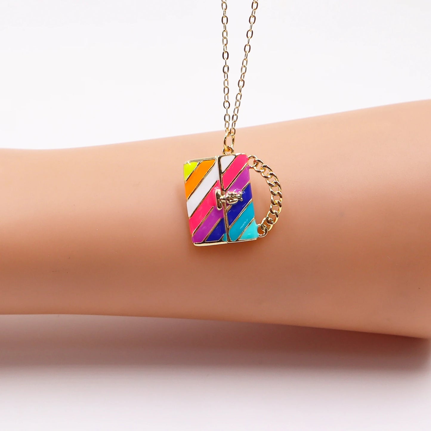 Personalized Geometric Pendant Copper Drip Oil Bag Boat Pendant Necklace Fashion Woman Jewelry For Birthday Party Daily Wear