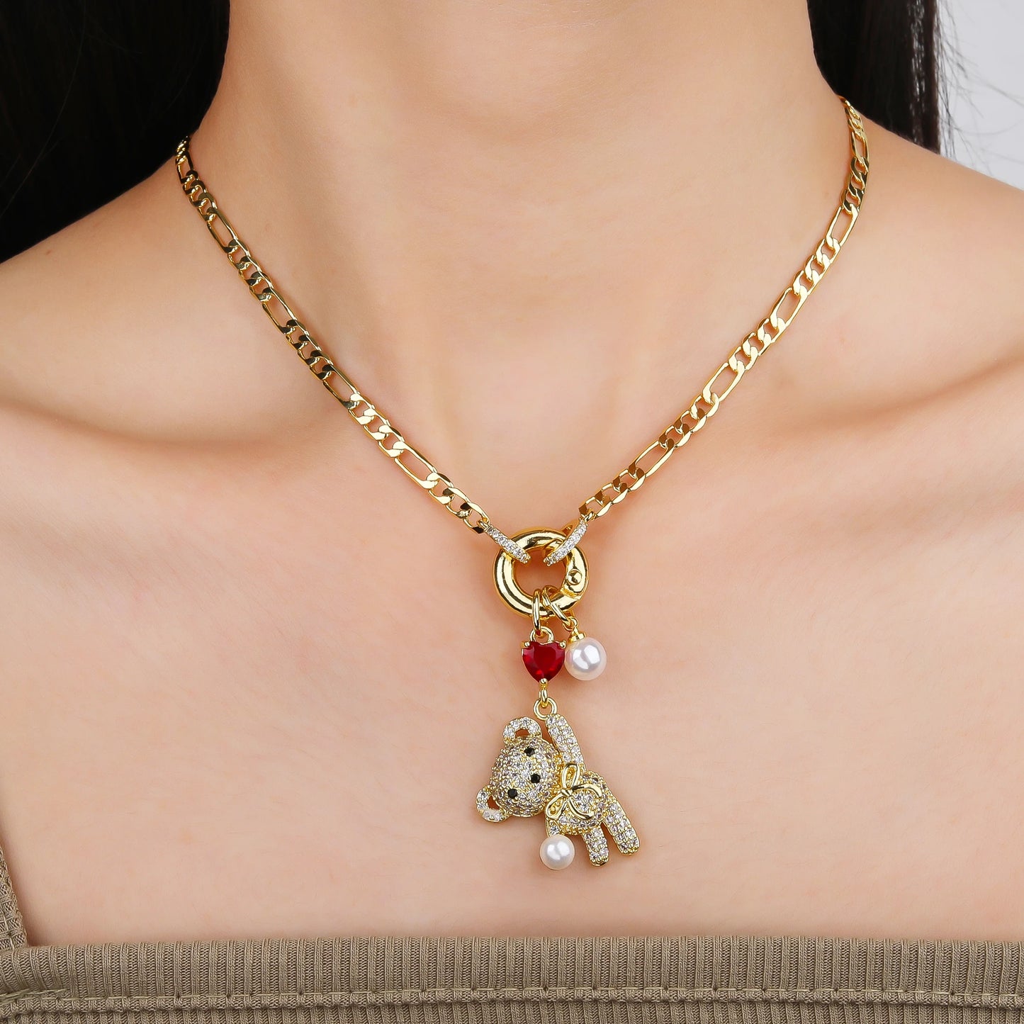 New Creative Zirconia Dolphin Bear Ladies Clavicle Chain Choker Cute Animal Pendant Necklace Aesthetic Neck Jewelry Fine Gift