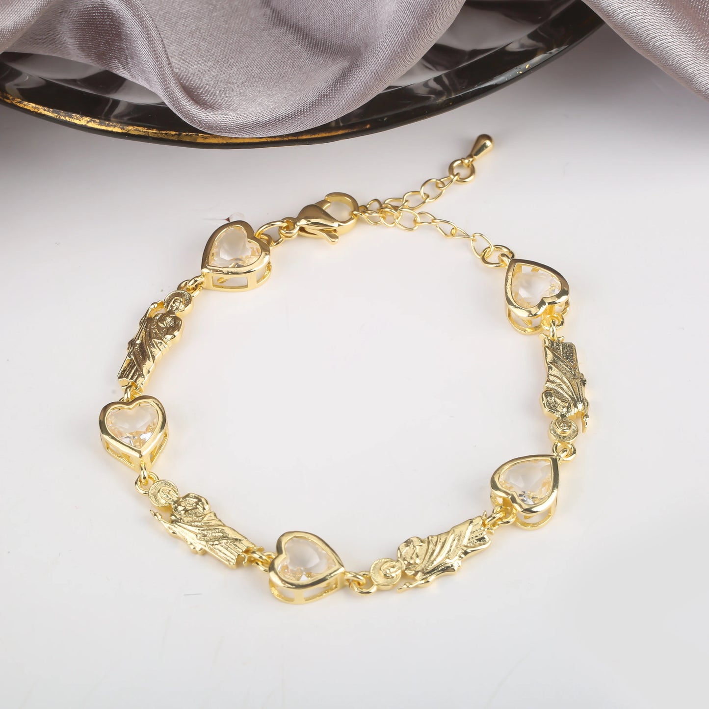 New Design Rosette Chain Virgin Mary Bracelet Fashion Woman Adjustable Bracelet Delicate Birthday Party Jewelry Gift Wholesale