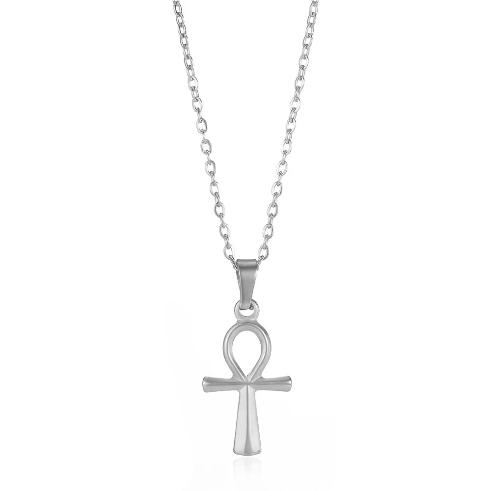 Stainless Steel Jesus Cross Necklace For Women Men Gold Color Caravaca Angels Crucifix Charm Choker Rapper Jewelry Hip Hop Gift