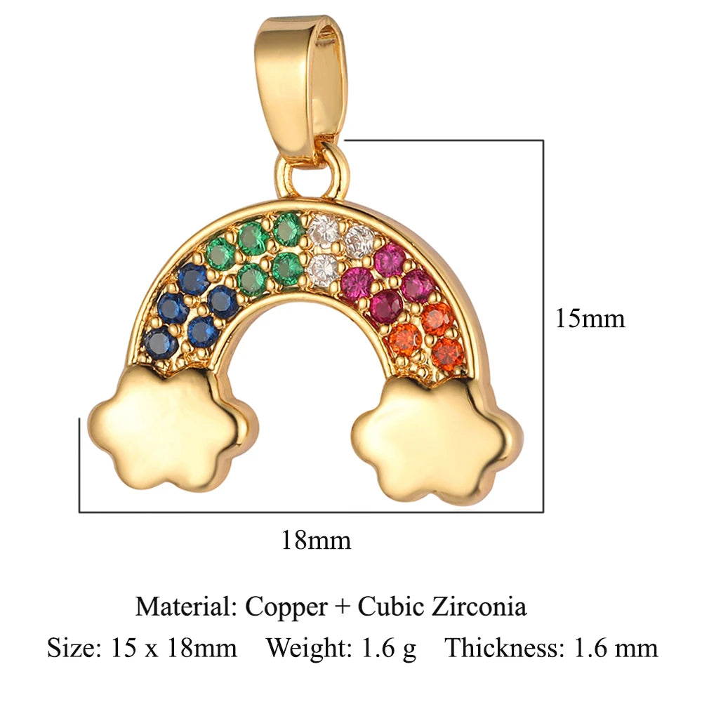3pcs/Lot Cross Sunflower Cubic Zirconia Pendant Life Tree Maple Leaf Grape Cherry Brass CZ Charms DIY Jewelry Necklace Pendants