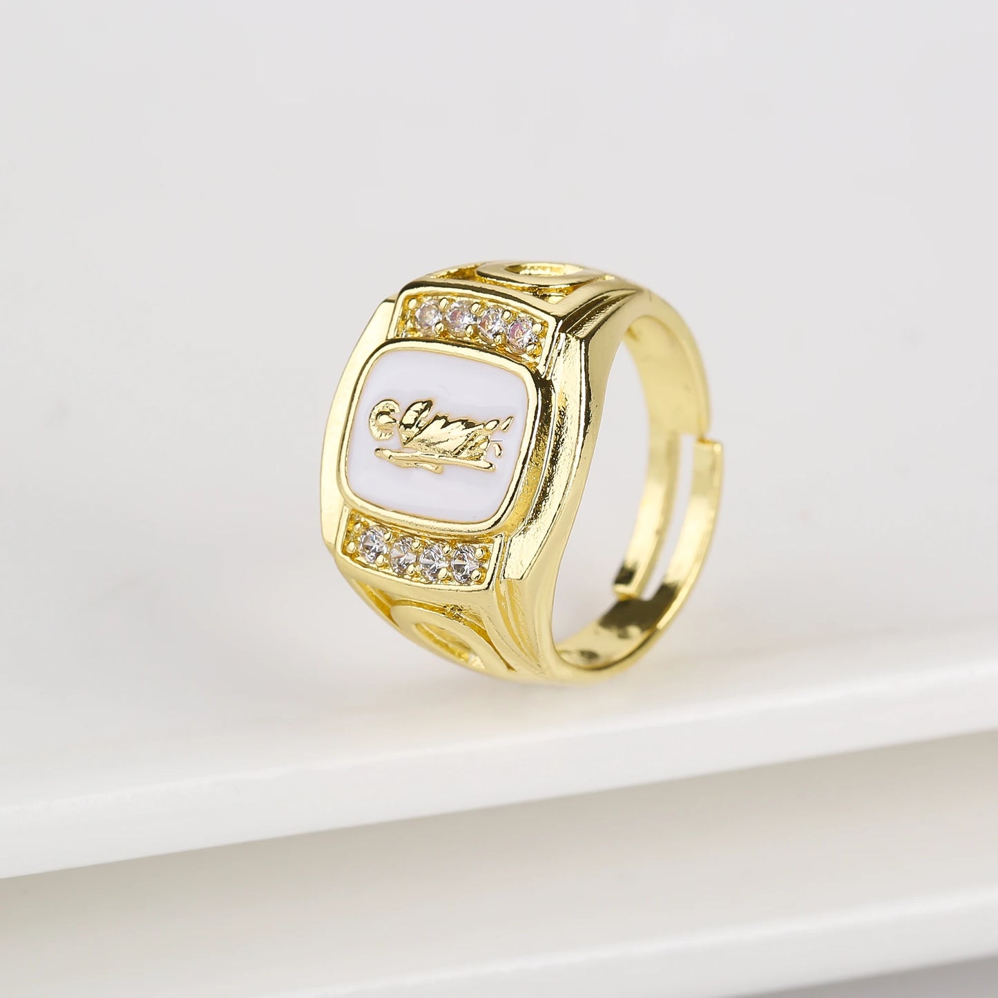 Gold Plated Classic Religious Character St. Jude Adjustable Ring Fashion for Man Woman Party Wedding Jewelry Gift Daily Wear