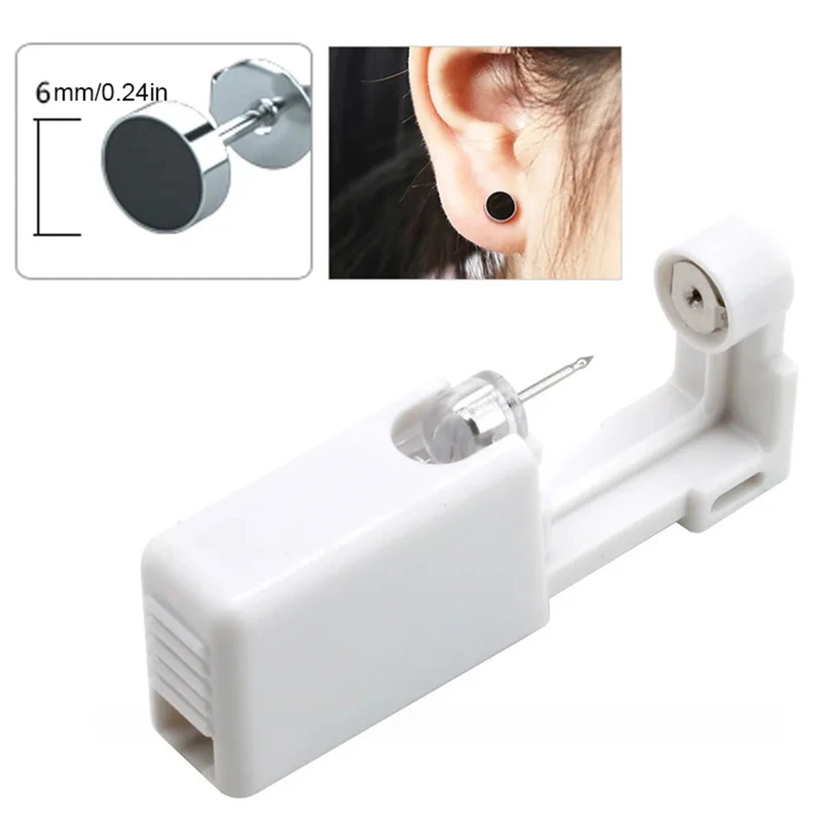1pc Disposable Sterile Ear Piercing Kit, Cartilage Tragus Helix Piercing Gun No Pain Piercer Tool Machine Set Stud Jewelry