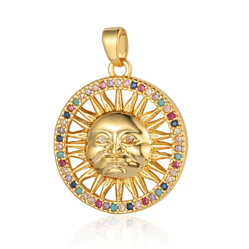 3pcs/Lot Cross Sunflower Cubic Zirconia Pendant Life Tree Maple Leaf Grape Cherry Brass CZ Charms DIY Jewelry Necklace Pendants