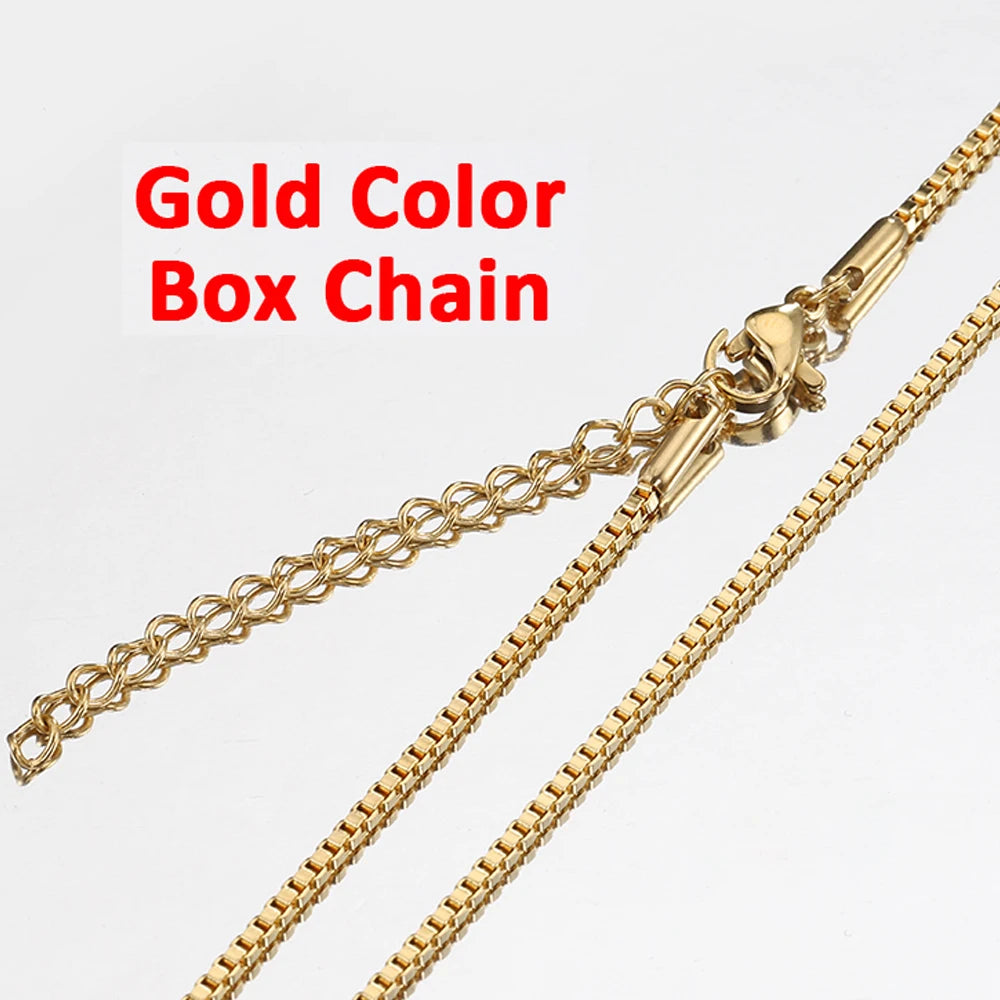 10pcs 5pcs Stainless Steel Bead Chain Necklace Chains for DIY Jewelry Making Findings 45cm+5cm Chain with Lobster Clasps No Fade