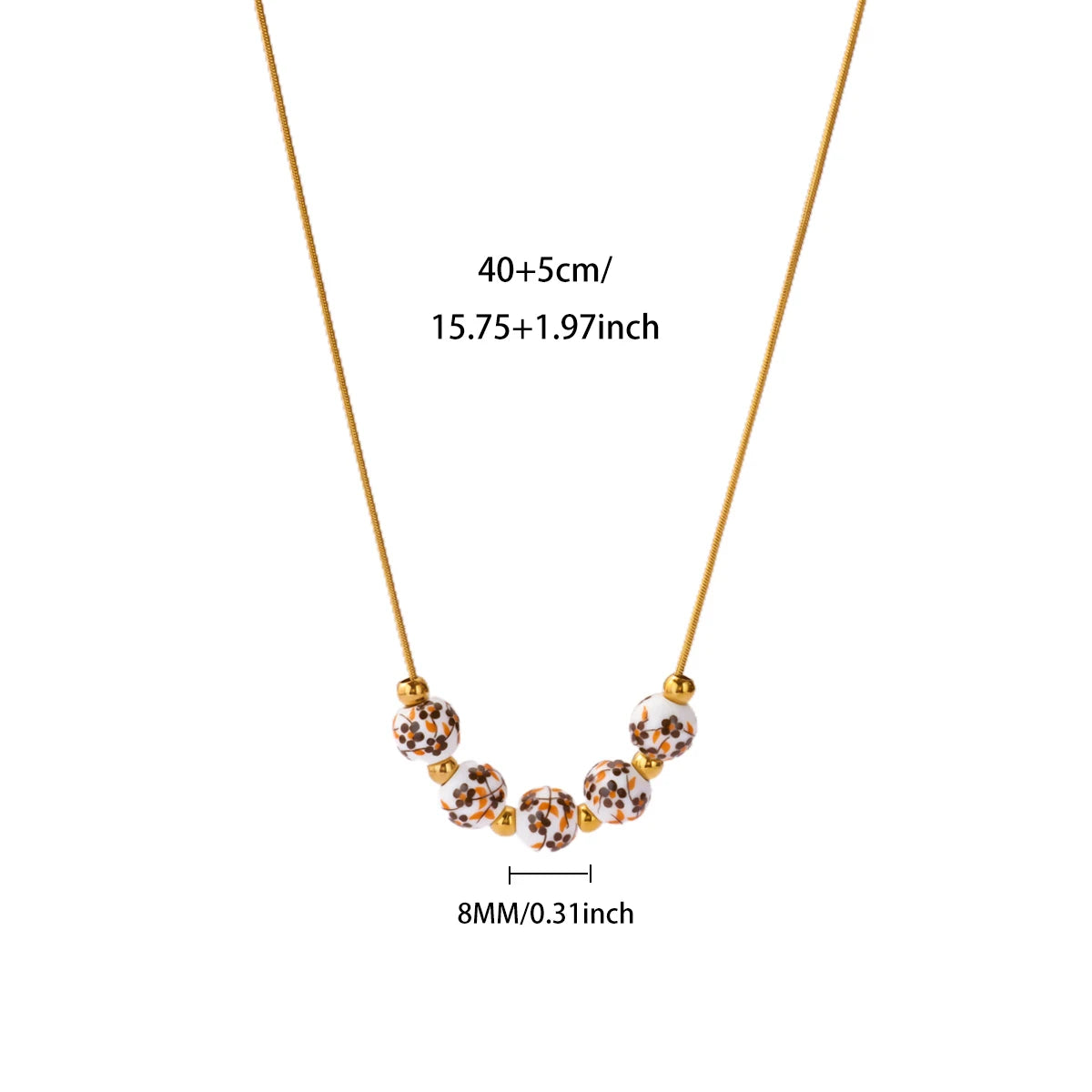 Free Shipping Vintage Beads Pendant Necklaces For Women Stainless Steel Chain Collar Necklace 2025 New Summer Beach Jewelry