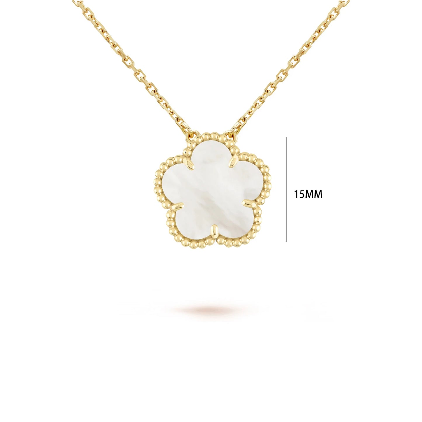 Simple 15mm Natural Shell Stone Five-Leaf Flower Set Bracelet Necklace Classic Flower Woman Jewelry Sets For Party Daily Wear