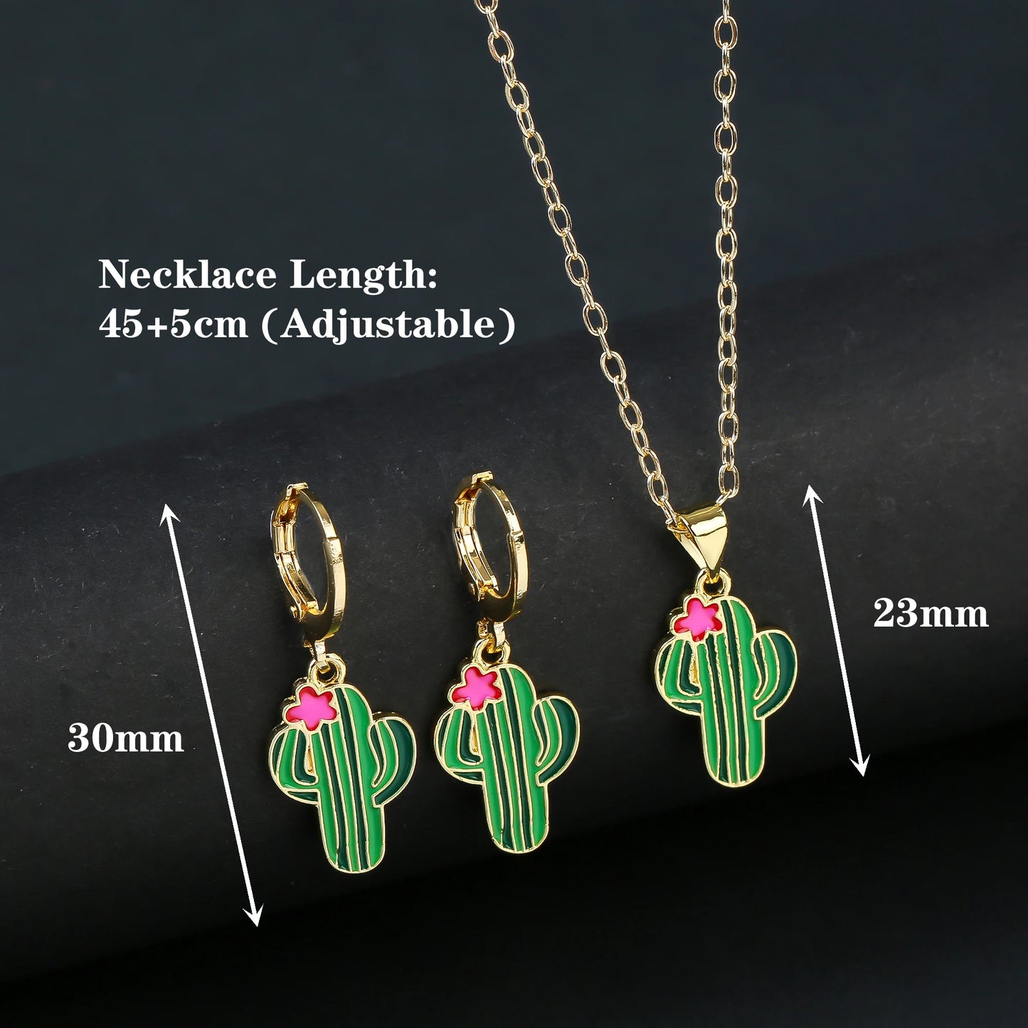 Fashion Venezuela Flag Cross Jewelry Set Classic Cactus Flower Earrings Necklace Charming for Woman Daily Party Jewelry Gift