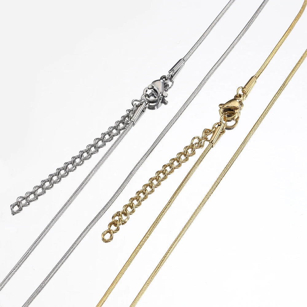 10pcs 5pcs Stainless Steel Snake Chain Necklace Chains for DIY Jewelry Making Findings Pendants Chain Lobster Clasps Wholesale
