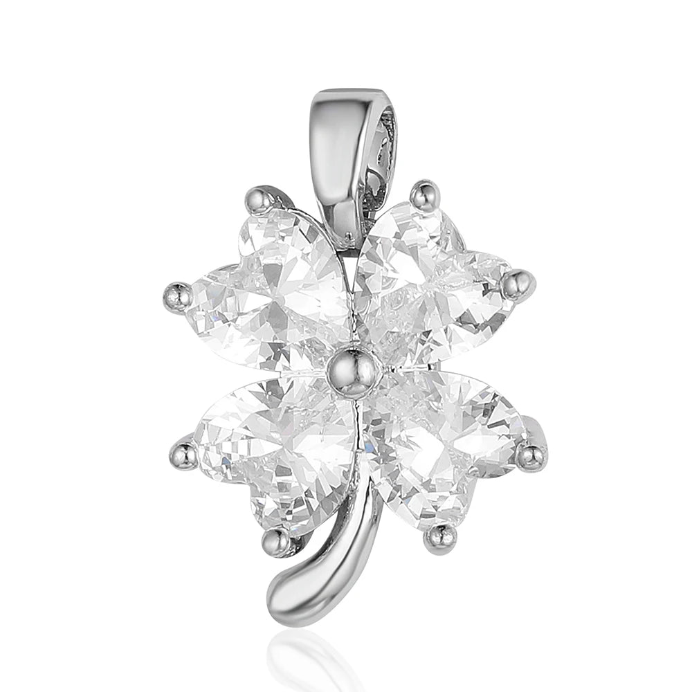 3pcs/Lot Cross Sunflower Cubic Zirconia Pendant Life Tree Maple Leaf Grape Cherry Brass CZ Charms DIY Jewelry Necklace Pendants