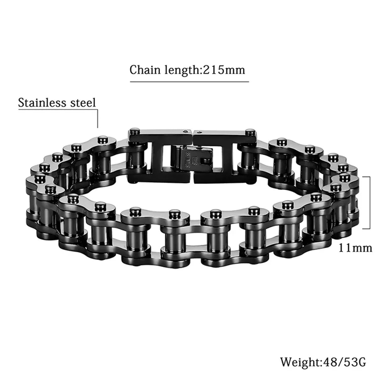 1pc New Cool Punk Motorcycle Bracelet for Men Women, Stylish Vintage Stainless Steel Versatile Buckle Bracelet